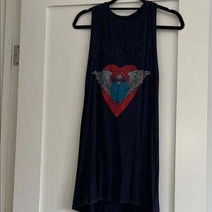 Lauren Moshi Navy Dress with Red and Blue Heart Design